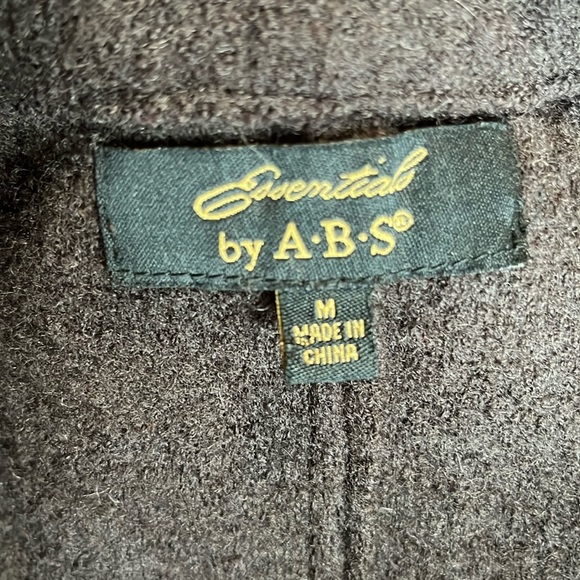 Wool coat jacket lightweight dark brown womens M Blazer Essentials by ABS - Picture 11 of 14